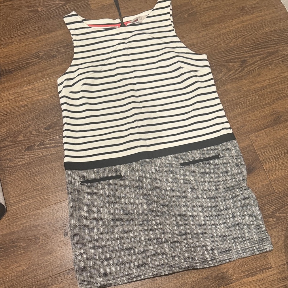 LOFT Black and White Striped dress